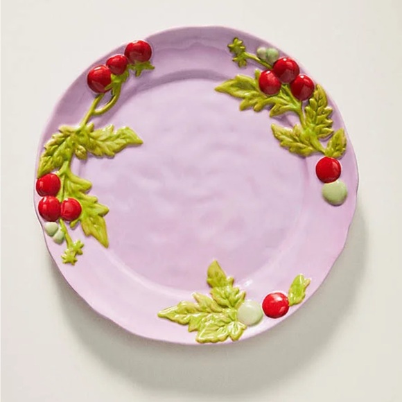 Anthropologie Other - Anthropologie Foster Icon Stoneware Dessert Plate Side Salad in Tomato Lilac